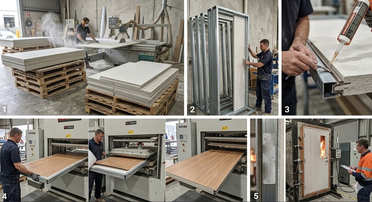 calcium silicate board 400kg/m3 installed Fire-Rated Door Applications